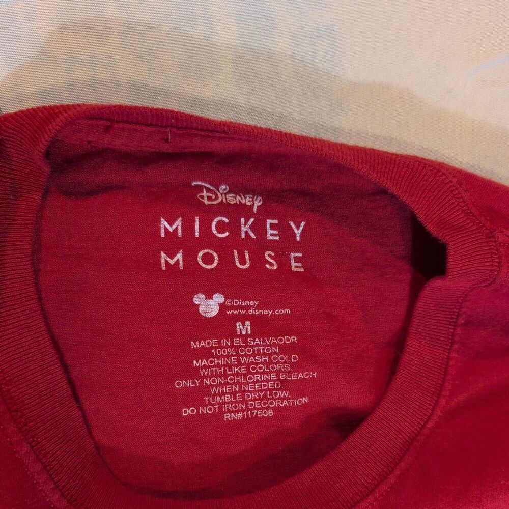 Disney Mickey Mouse Keep Rollin Skater Long Sleeve Red Shirt / Tee Medium - Picture 5 of 8